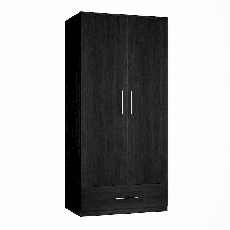 Black and White Wardrobe Armoire Closet with Drawer - 31.5W x 66.9H 21