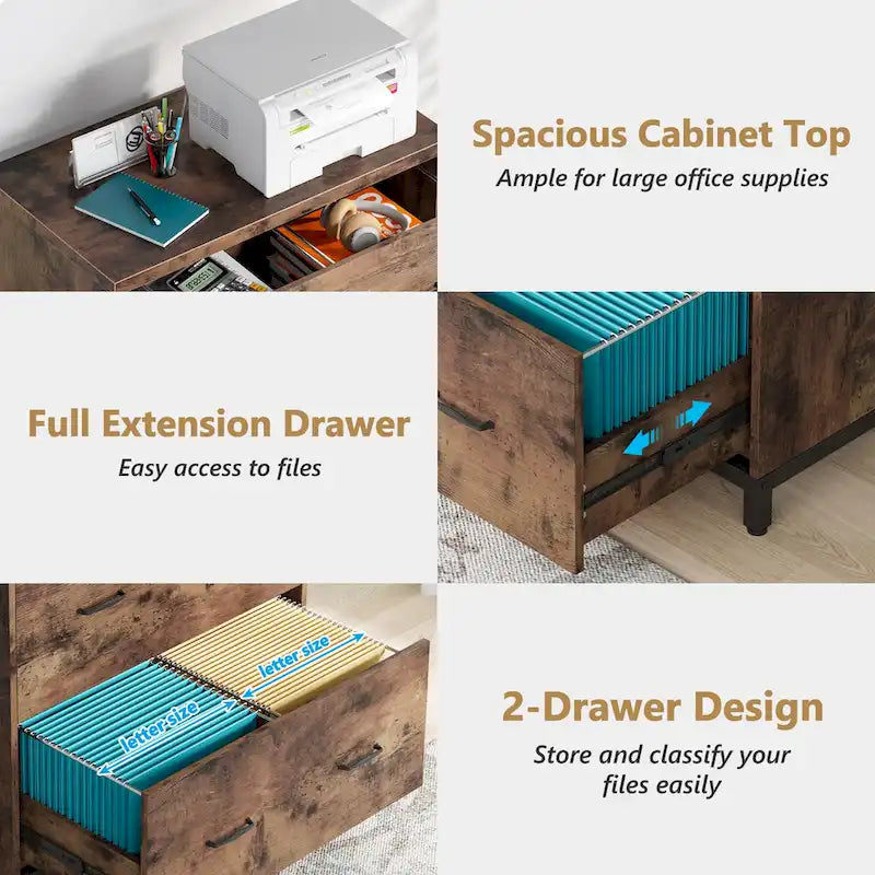 2-Drawer Lateral File Cabinet for Office Organization 20