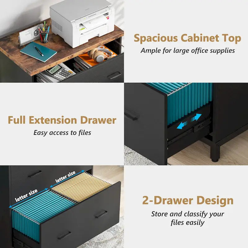 2-Drawer Lateral File Cabinet for Office Organization 26