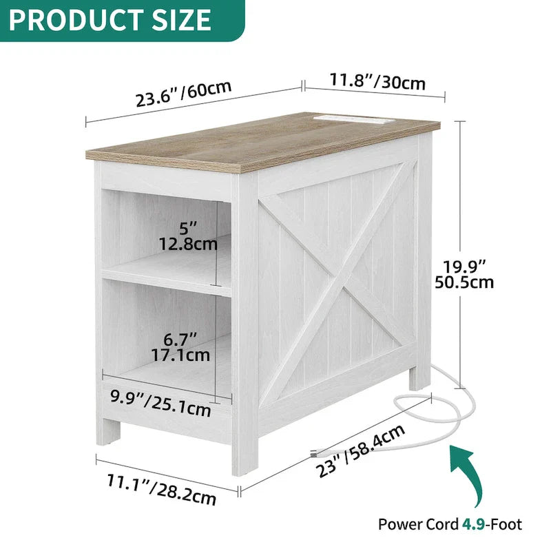 Moasis Charging End Table with Storage - Side Table Featuring 2 Power Outlets & 2 USB Ports for Living Room 8