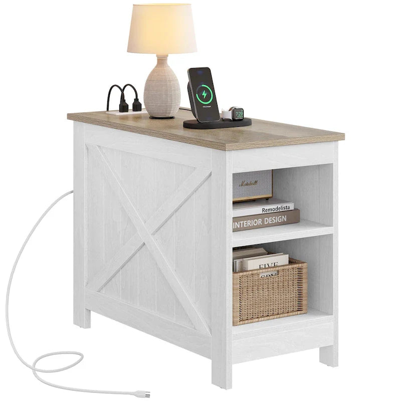 Moasis Charging End Table with Storage - Side Table Featuring 2 Power Outlets & 2 USB Ports for Living Room 9