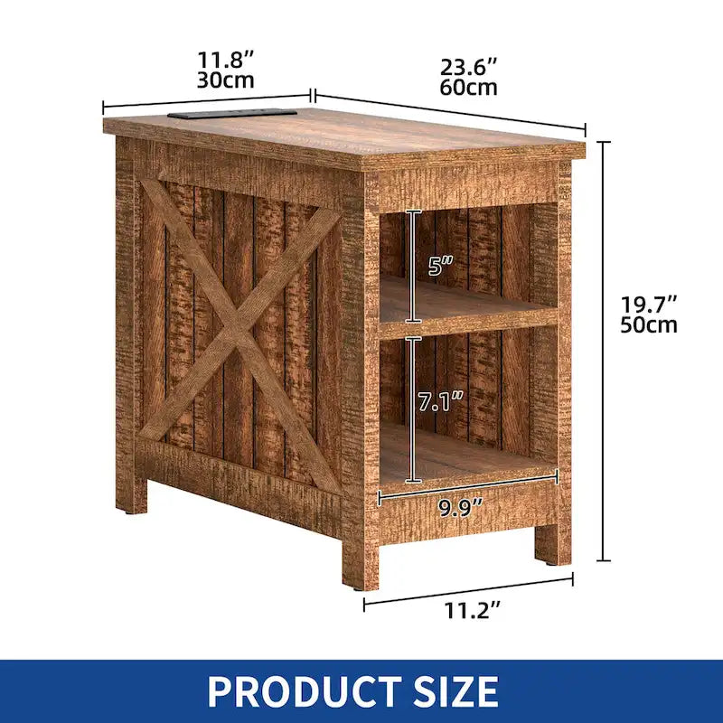 Moasis Charging End Table with Storage - Side Table Featuring 2 Power Outlets & 2 USB Ports for Living Room 15