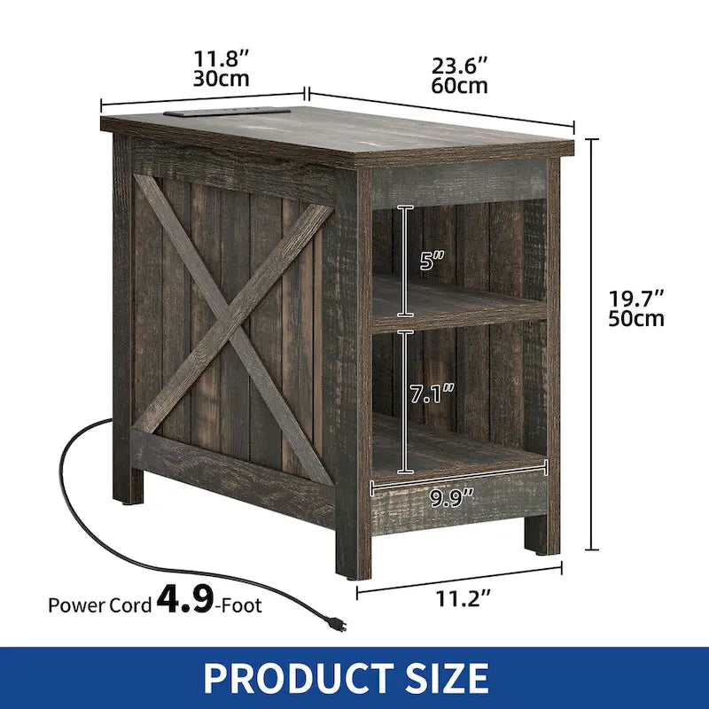Moasis Charging End Table with Storage - Side Table Featuring 2 Power Outlets & 2 USB Ports for Living Room 21