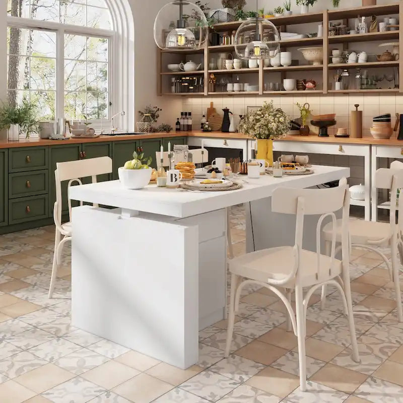 Modern White Adjustable Workstation - 70.9W Dining Table & Office Desk 5
