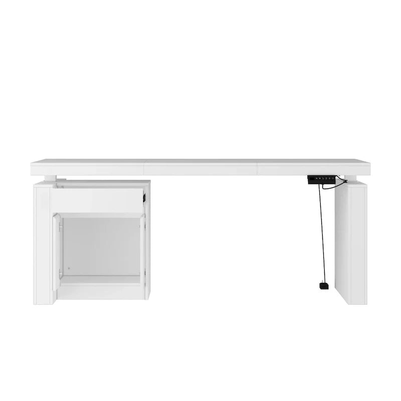 Modern White Adjustable Workstation - 70.9W Dining Table & Office Desk 10