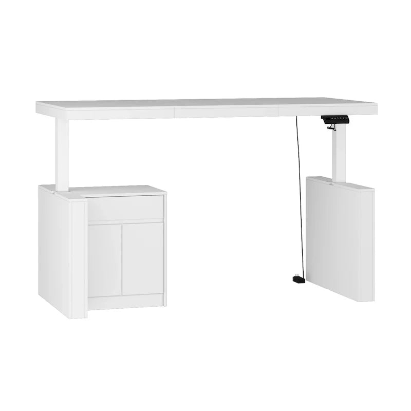 Modern White Adjustable Workstation - 70.9W Dining Table & Office Desk 11