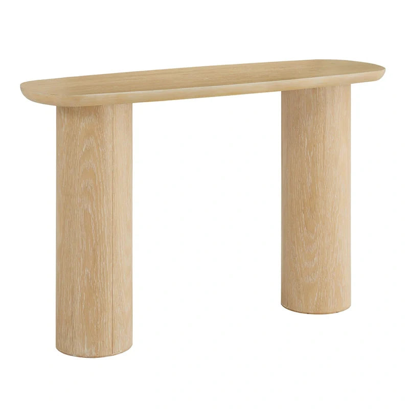 Edo Modern Oak-Finished Sofa Table with Durable Column Base by iNSPIRE Q 2