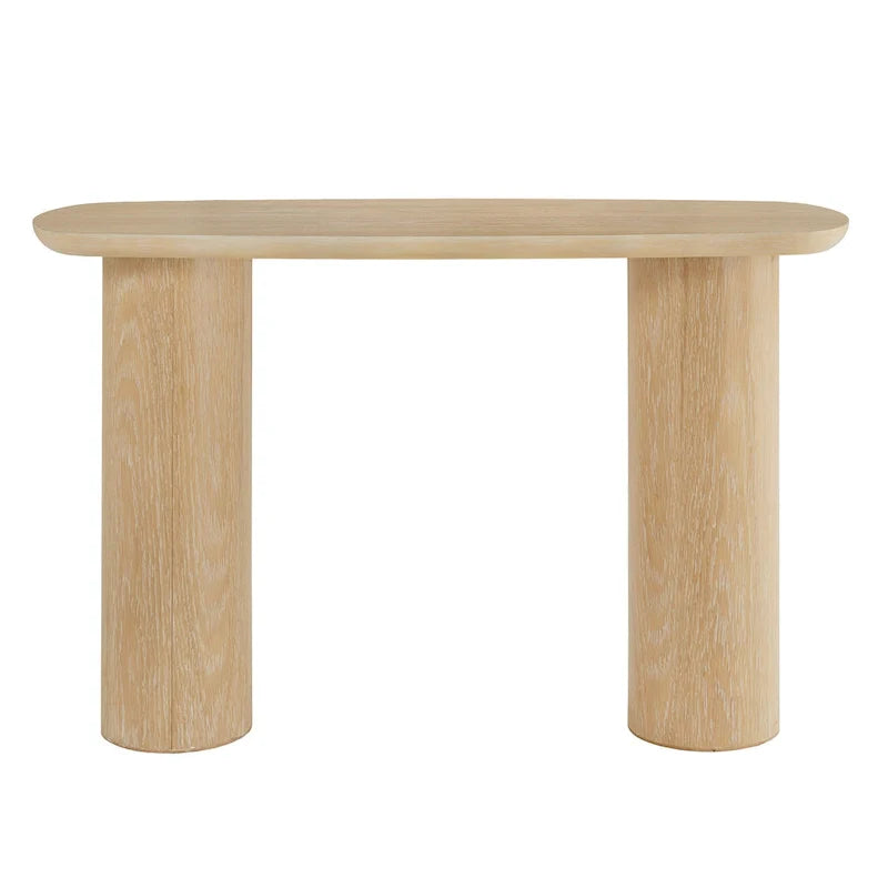 Edo Modern Oak-Finished Sofa Table with Durable Column Base by iNSPIRE Q 3