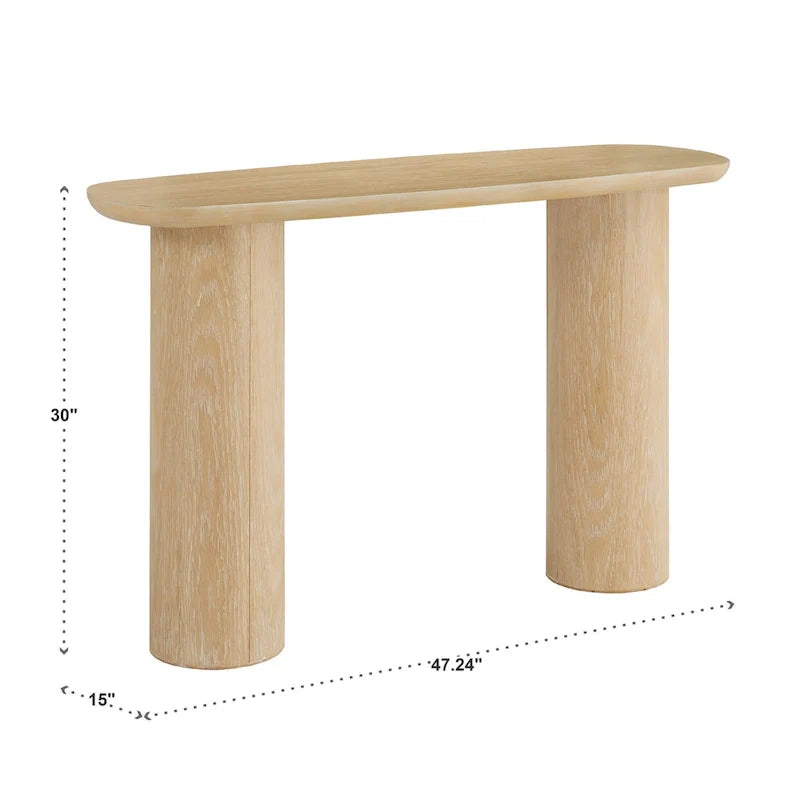 Edo Modern Oak-Finished Sofa Table with Durable Column Base by iNSPIRE Q 7