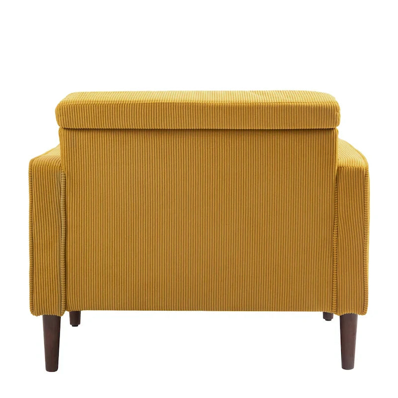 Set of 2 Modern Wide Armchairs in Corduroy - Accent Chairs 16