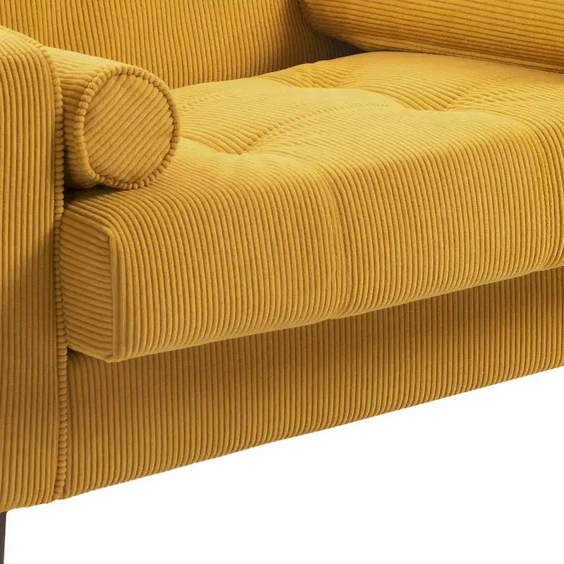 Set of 2 Modern Wide Armchairs in Corduroy - Accent Chairs 18