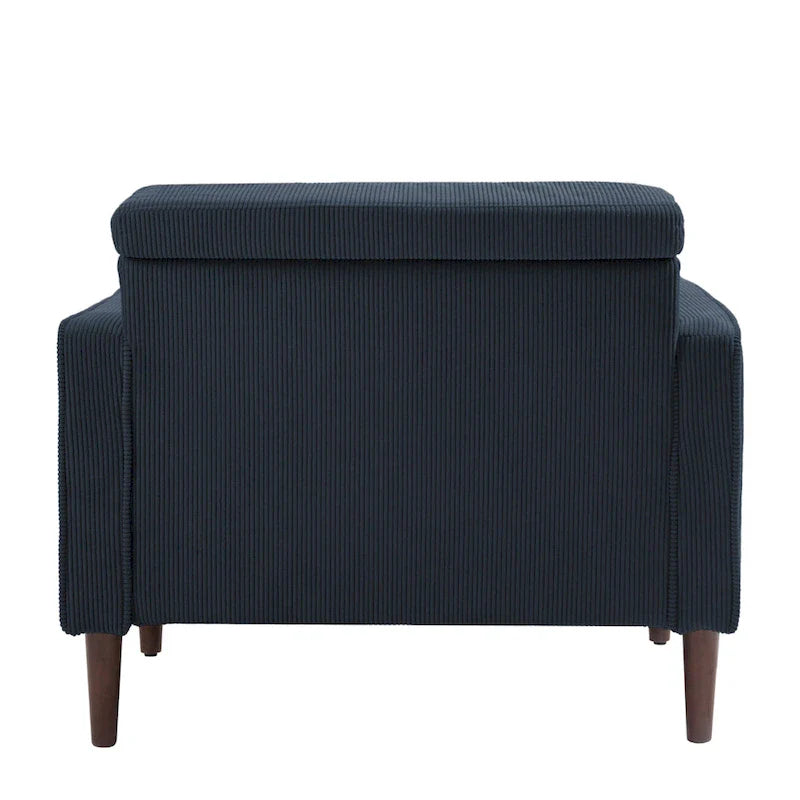 Set of 2 Modern Wide Armchairs in Corduroy - Accent Chairs 26