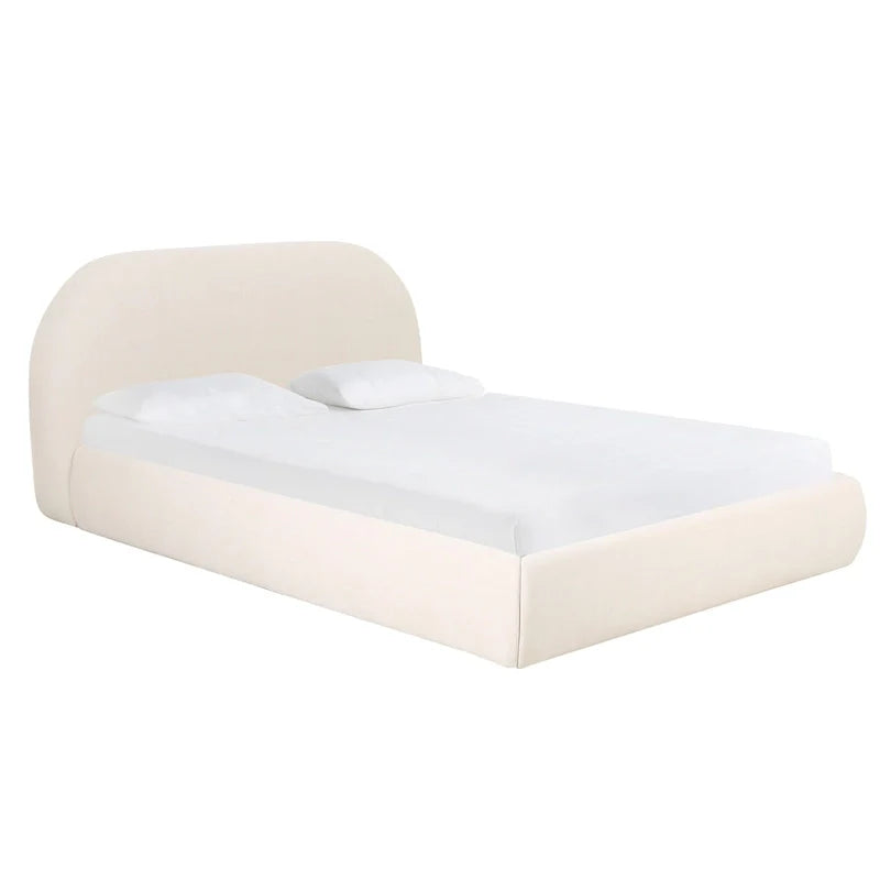 Bara King Bed in Cream Textured Velvet 2