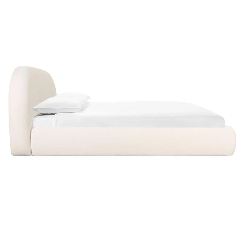 Bara King Bed in Cream Textured Velvet 4