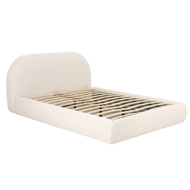 Bara King Bed in Cream Textured Velvet 5
