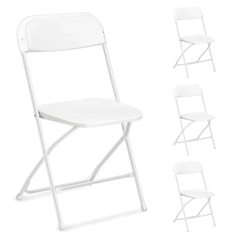 Set of 4 Portable Stackable Plastic Folding Chairs with Steel Frame for Indoor and Outdoor Events 1