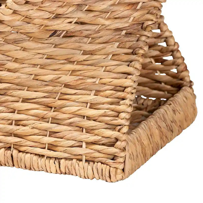 Pelleas Contemporary Bohemian Natural Brown Seagrass and Wood Side Table 5