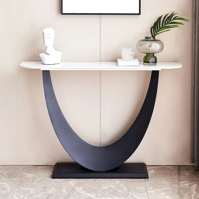 Contemporary Console Table with Elegant Design, Metal Frame, and Adjustable Foot Pads for Entryway 3