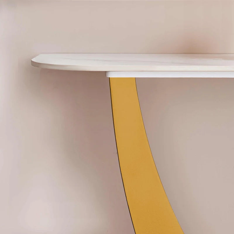 Contemporary Console Table with Elegant Design, Metal Frame, and Adjustable Foot Pads for Entryway 12