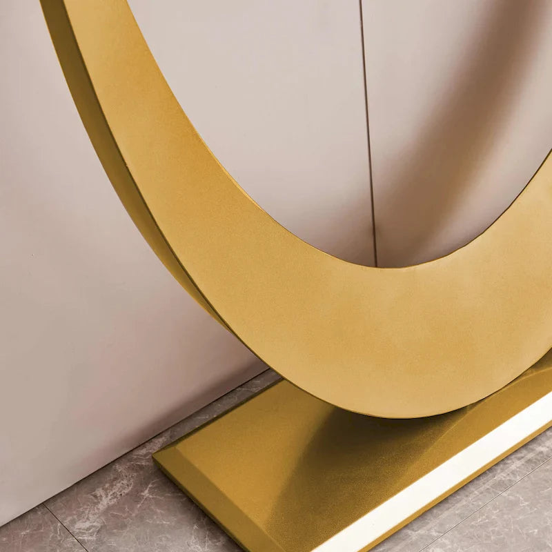 Contemporary Console Table with Elegant Design, Metal Frame, and Adjustable Foot Pads for Entryway 14