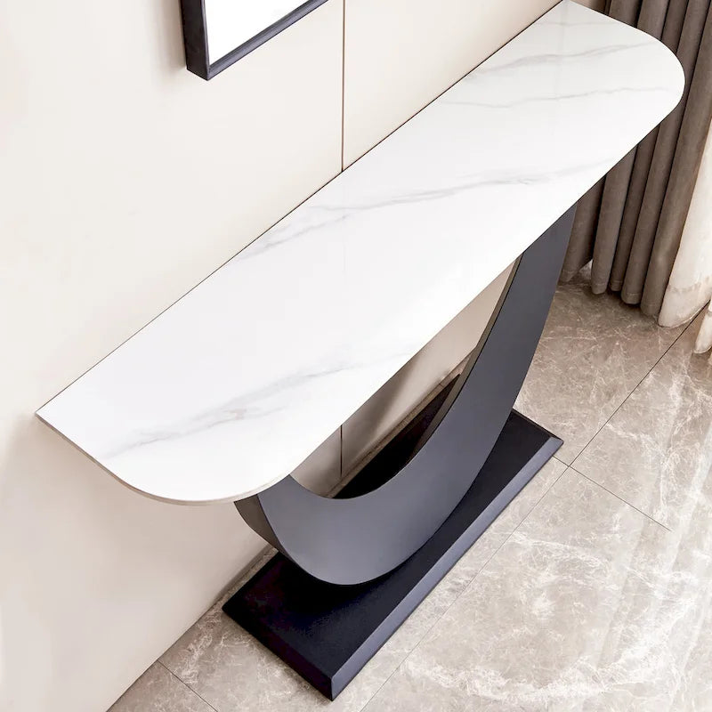 Contemporary Console Table with Elegant Design, Metal Frame, and Adjustable Foot Pads for Entryway 21