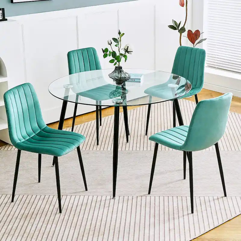 Contemporary Minimalist Glass Table with Premium Tempered Glass and Metal Frame 3