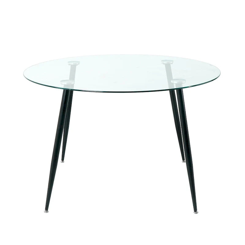 Contemporary Minimalist Glass Table with Premium Tempered Glass and Metal Frame 4