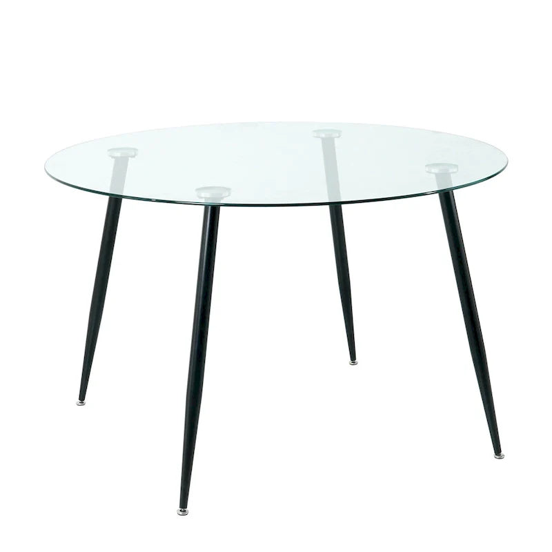 Contemporary Minimalist Glass Table with Premium Tempered Glass and Metal Frame 5
