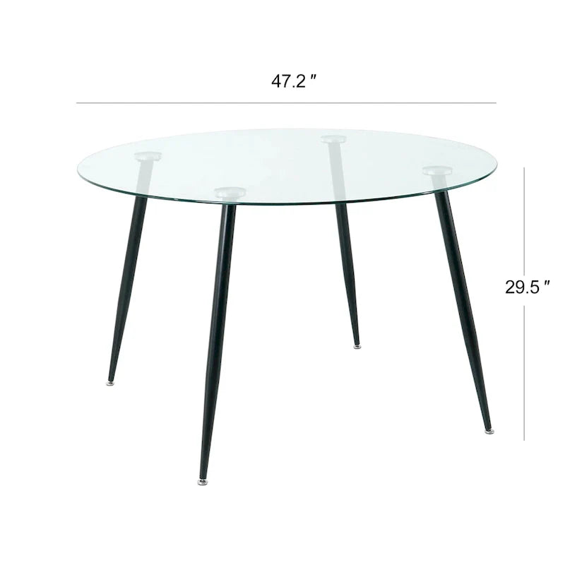 Contemporary Minimalist Glass Table with Premium Tempered Glass and Metal Frame 6