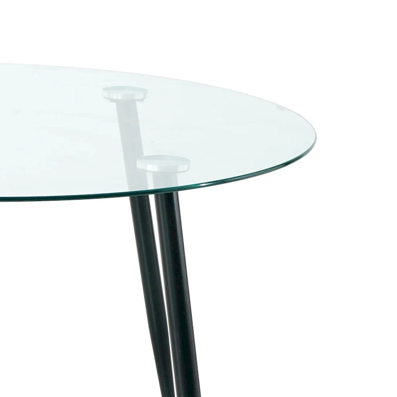 Contemporary Minimalist Glass Table with Premium Tempered Glass and Metal Frame 7