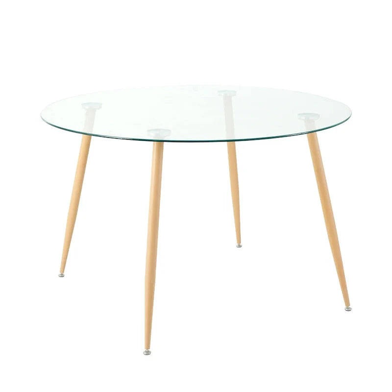 Contemporary Minimalist Glass Table with Premium Tempered Glass and Metal Frame 9