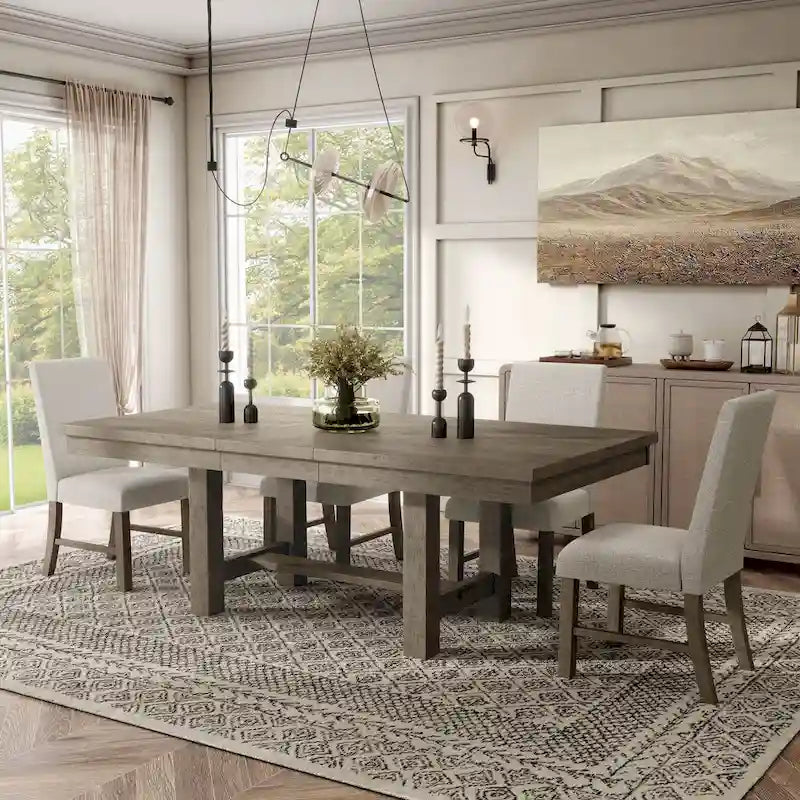 Jusk Rustic Grey Wood 5-Piece Dining Set by Furniture of America 1