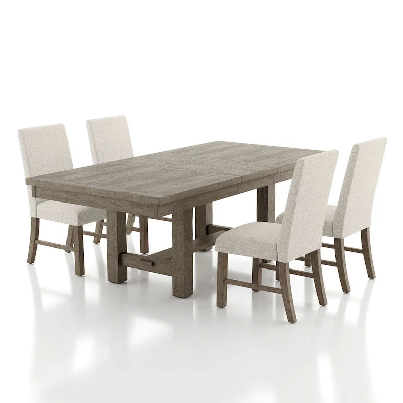 Jusk Rustic Grey Wood 5-Piece Dining Set by Furniture of America 4