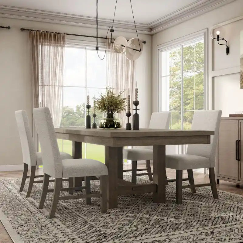 Jusk Rustic Grey Wood 5-Piece Dining Set by Furniture of America 14