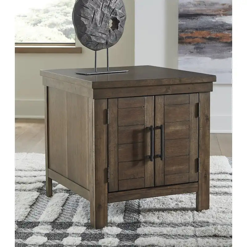 Signature Design by Ashley Moriville Brown End Table - Dimensions: 24"W x 26"D x 25"H 1