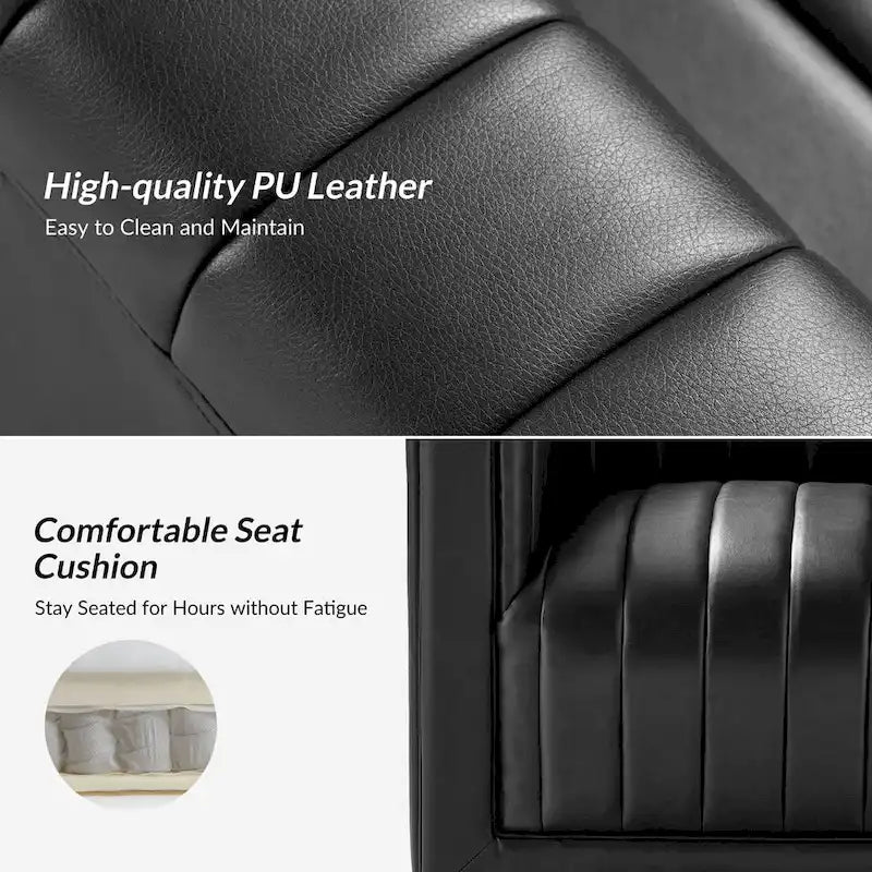 Set of 2 Esteban Modern Leather Swivel Barrel Chairs by HULALA HOME 7