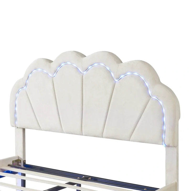 Full LED Platform Bed with Storage Ottoman - 2-Piece Bedroom Set 10