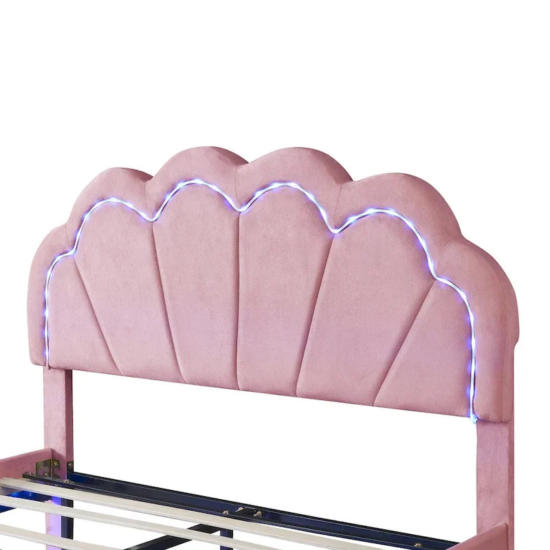 Full LED Platform Bed with Storage Ottoman - 2-Piece Bedroom Set 15