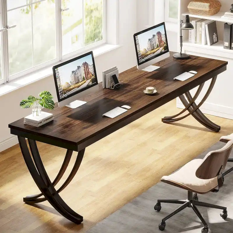 78.74-Inch Extra Long Double Computer Desk with Stylish Metal Legs for Home Office 22