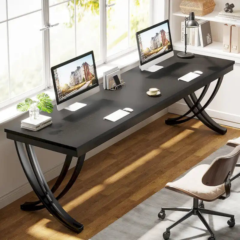78.74-Inch Extra Long Double Computer Desk with Stylish Metal Legs for Home Office 3