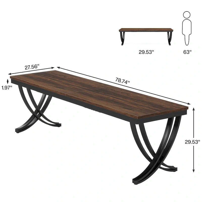 78.74-Inch Extra Long Double Computer Desk with Stylish Metal Legs for Home Office 4