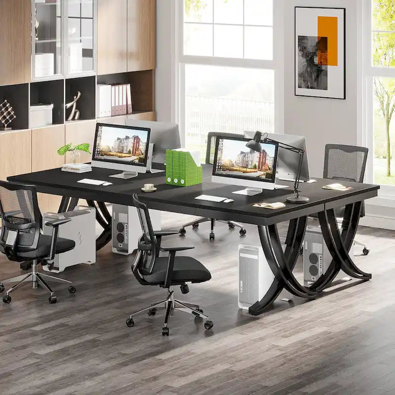 78.74-Inch Extra Long Double Computer Desk with Stylish Metal Legs for Home Office 8