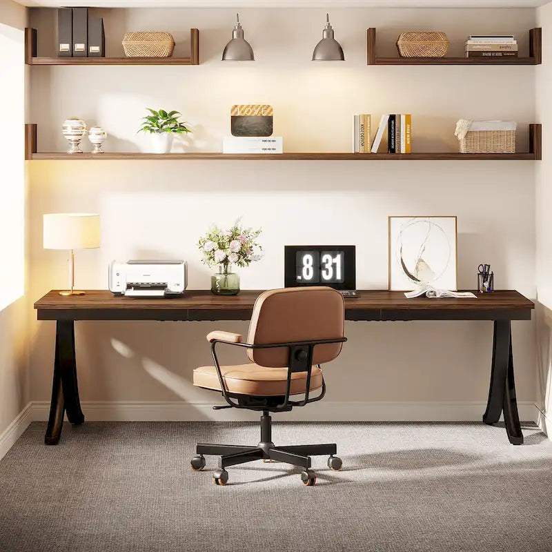 78.74-Inch Extra Long Double Computer Desk with Stylish Metal Legs for Home Office 12