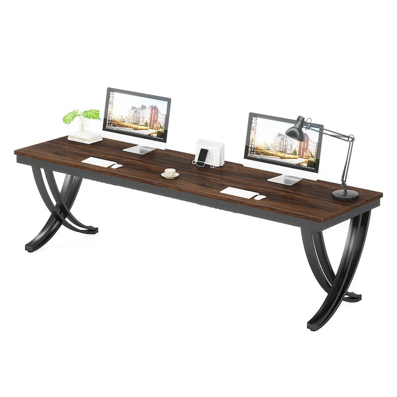 78.74-Inch Extra Long Double Computer Desk with Stylish Metal Legs for Home Office 13