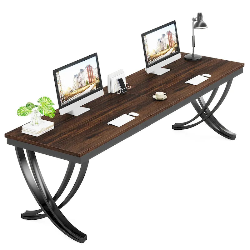 78.74-Inch Extra Long Double Computer Desk with Stylish Metal Legs for Home Office 14