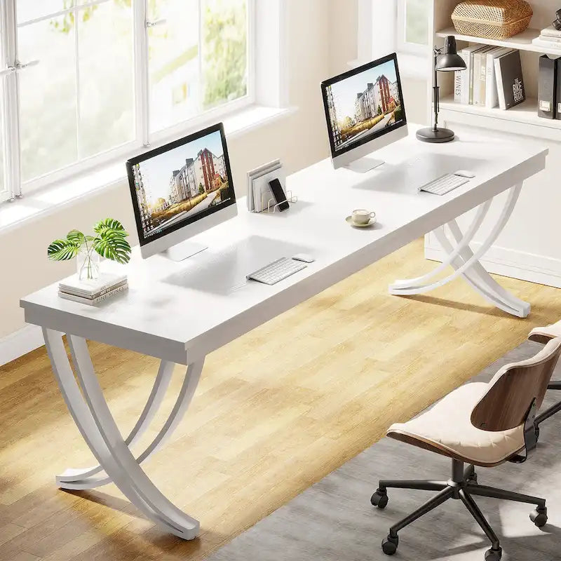 78.74-Inch Extra Long Double Computer Desk with Stylish Metal Legs for Home Office 15
