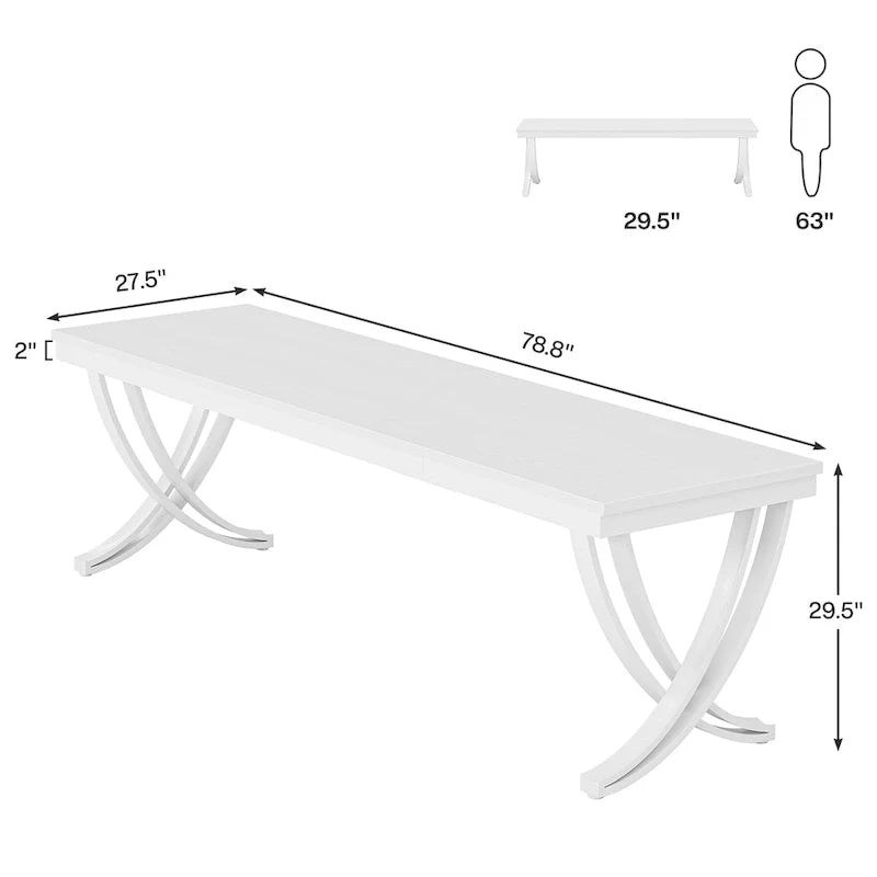 78.74-Inch Extra Long Double Computer Desk with Stylish Metal Legs for Home Office 16