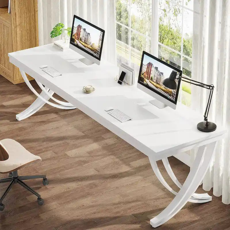 78.74-Inch Extra Long Double Computer Desk with Stylish Metal Legs for Home Office 19