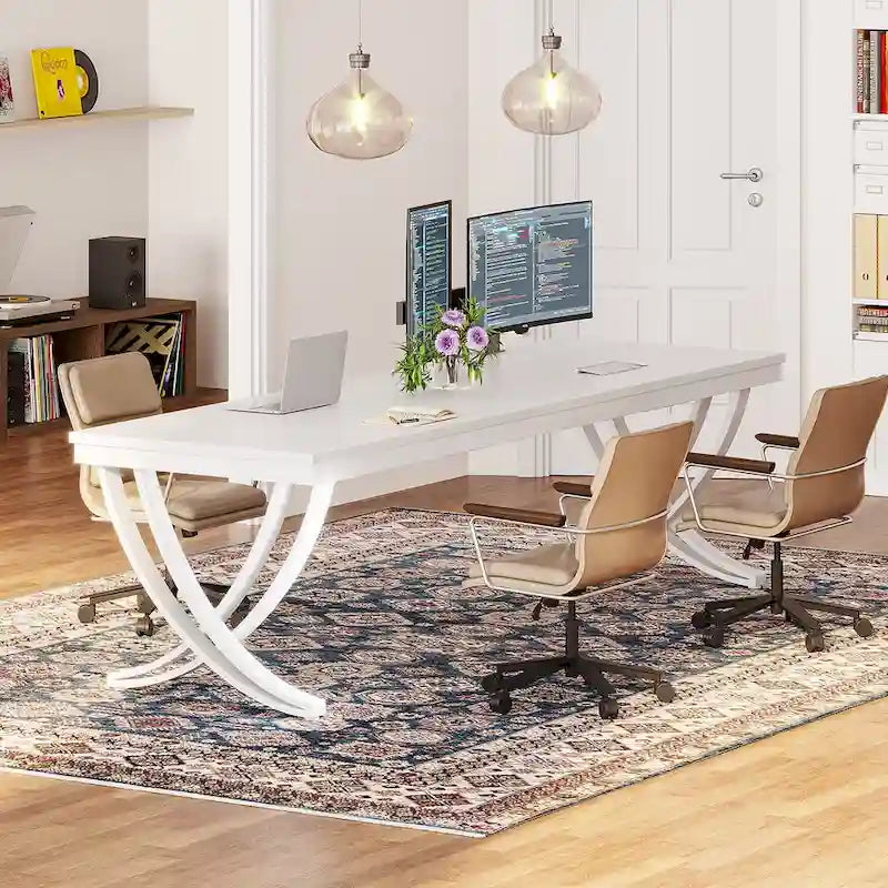78.74-Inch Extra Long Double Computer Desk with Stylish Metal Legs for Home Office 20