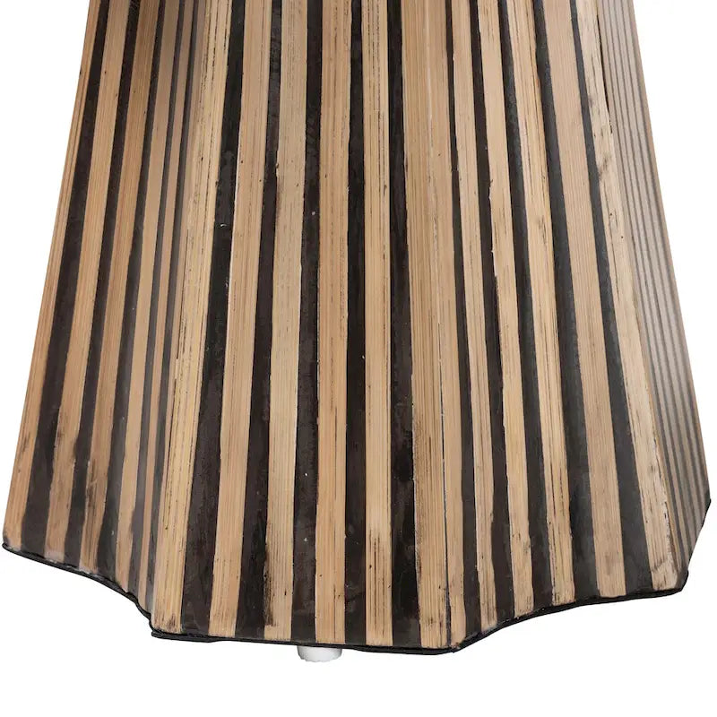 Devika Contemporary Bohemian Two-Tone Bamboo End Table in Natural and Dark Brown 3